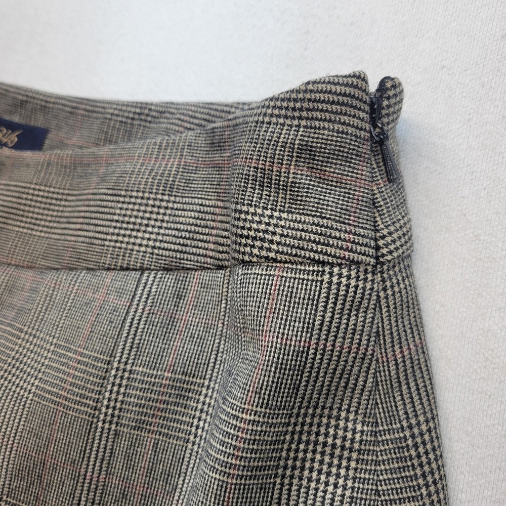 Brooks Brothers 346 Blazer+Skirt 2-pc Set Women 8 Gray Plaid Wool A-Line Pleated - Picture 10 of 16